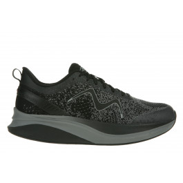 MBT M-3000 Lace Up hardloopschoenen voor heren, anatomisch en comfortabel, fysiologische schoenen voor comfort en stabiliteit met gebogen zool. Loopschoenen., Zwart, 47 EU